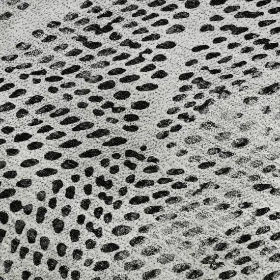 Pewter And Ivory Diamond Washable Area Rug With UV Protection Photo 5