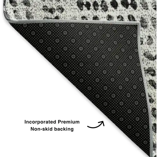 Pewter And Ivory Diamond Washable Area Rug With UV Protection Photo 8