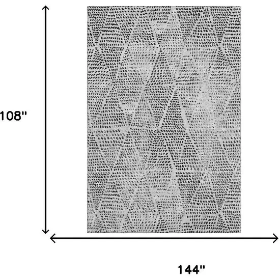 Pewter And Ivory Diamond Washable Area Rug With UV Protection Photo 7