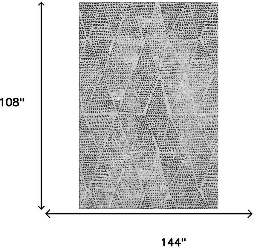 Pewter And Ivory Diamond Washable Area Rug With UV Protection Photo 7