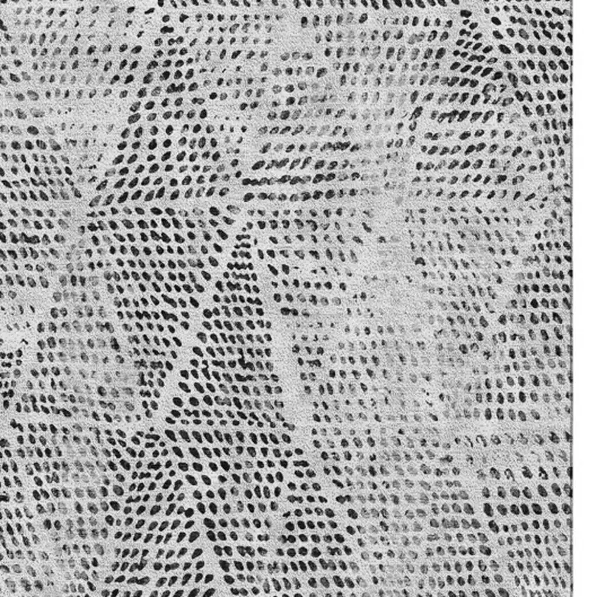 Pewter And Ivory Diamond Washable Area Rug With UV Protection Photo 3