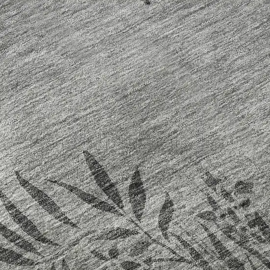 Pewter And Ivory Floral Washable Area Rug With UV Protection Photo 9