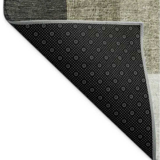 Pewter And Ivory Geometric Washable Indoor Outdoor Area Rug Photo 9