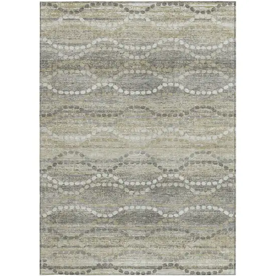 Pewter And Ivory Ogee Washable Indoor Outdoor Area Rug Photo 3