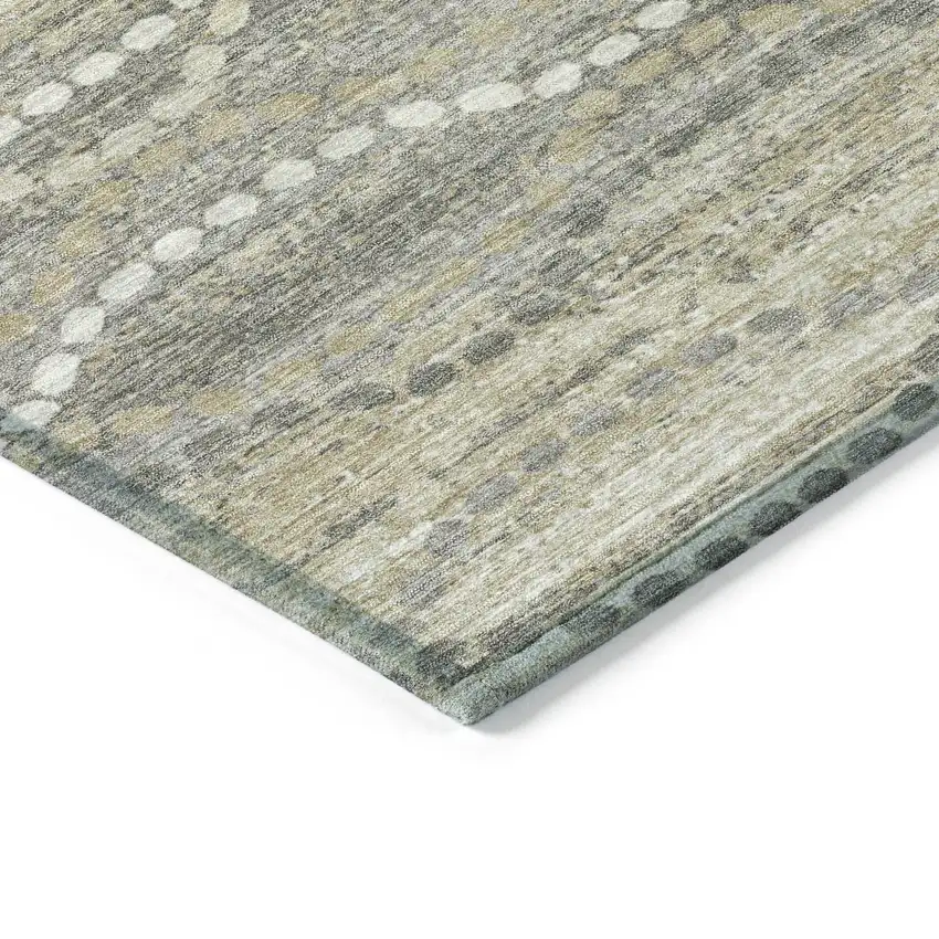 Pewter And Ivory Ogee Washable Indoor Outdoor Area Rug Photo 9