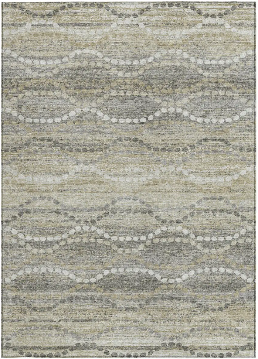 Pewter And Ivory Ogee Washable Indoor Outdoor Area Rug Photo 3