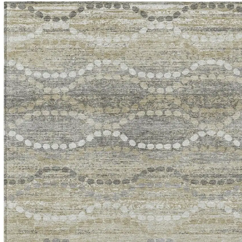 Pewter And Ivory Ogee Washable Indoor Outdoor Area Rug Photo 4