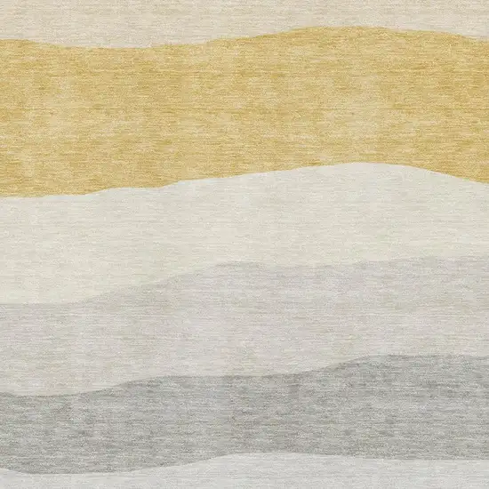 Pewter And Ivory Striped Washable Area Rug With UV Protection Photo 3