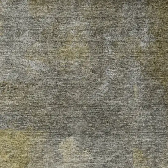 Pewter And Light Yellow Abstract Washable Indoor Outdoor Area Rug Photo 5