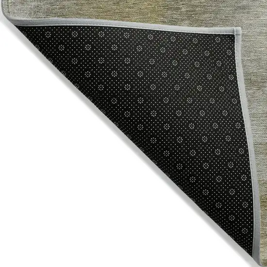 Pewter And Light Yellow Abstract Washable Indoor Outdoor Area Rug Photo 3