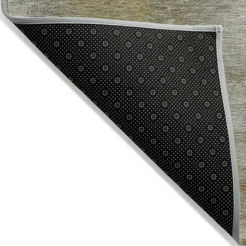 Pewter And Light Yellow Abstract Washable Indoor Outdoor Area Rug Photo 3