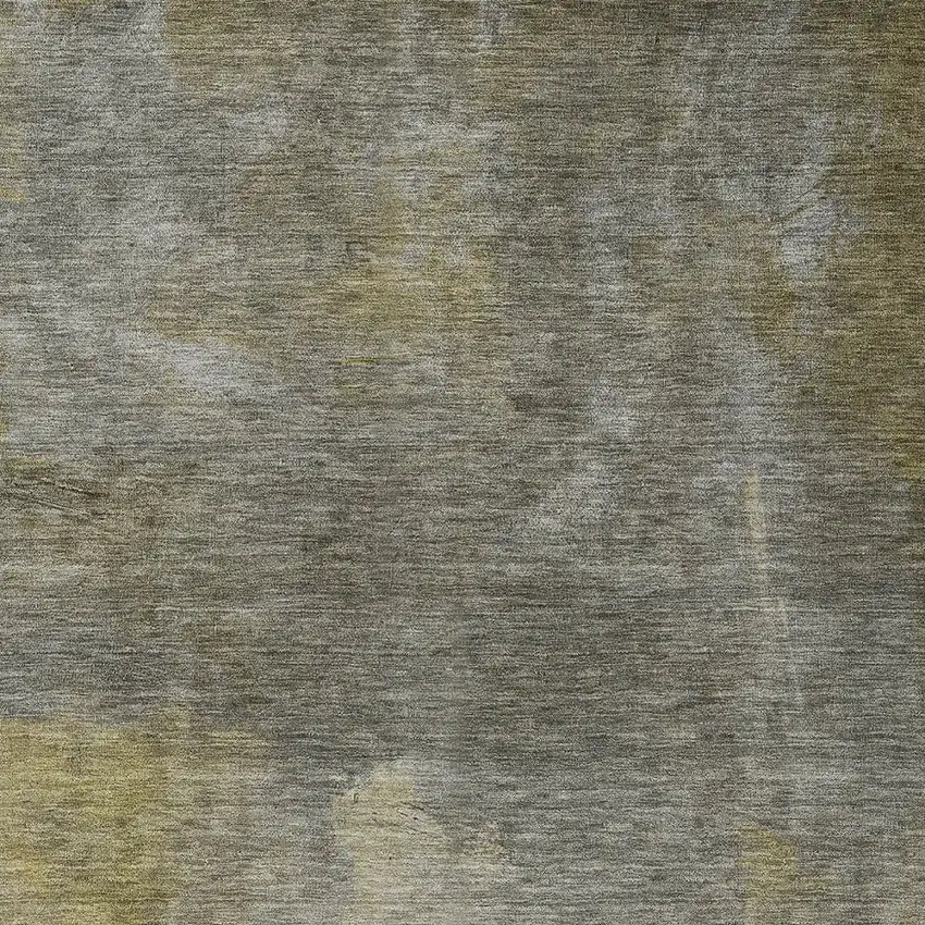 Pewter And Light Yellow Abstract Washable Indoor Outdoor Area Rug Photo 5