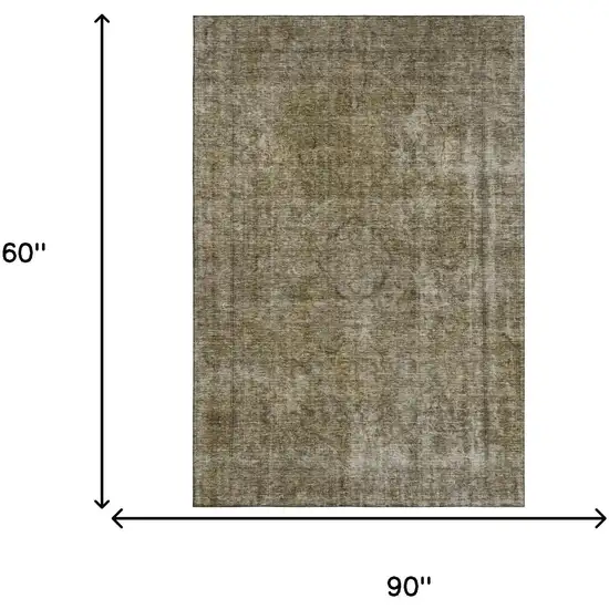 Pewter And Silver Abstract Washable Area Rug With UV Protection Photo 8