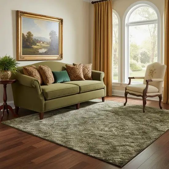 Pewter And Silver Abstract Washable Area Rug With UV Protection Photo 2