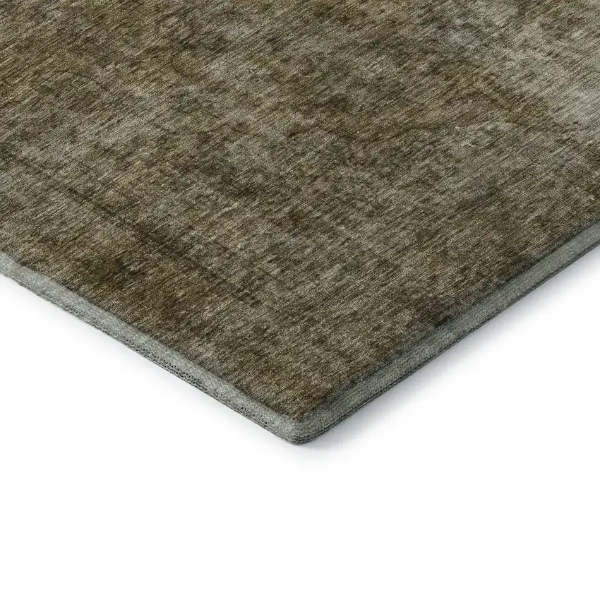 Pewter And Silver Abstract Washable Area Rug With UV Protection Photo 6