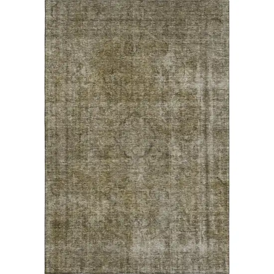 Pewter And Silver Abstract Washable Area Rug With UV Protection Photo 6