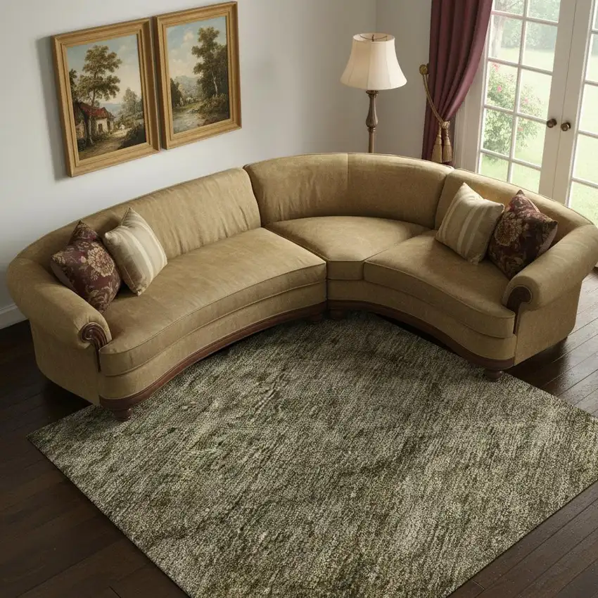 Pewter And Silver Abstract Washable Area Rug With UV Protection Photo 2