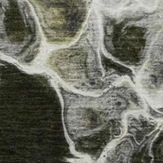 Pewter And Silver Abstract Washable Indoor Outdoor Area Rug Photo 3