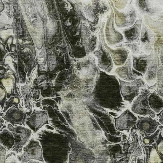 Pewter And Silver Abstract Washable Indoor Outdoor Area Rug Photo 1