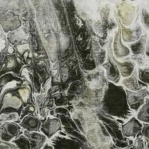 Photo of Pewter And Silver Abstract Washable Indoor Outdoor Area Rug