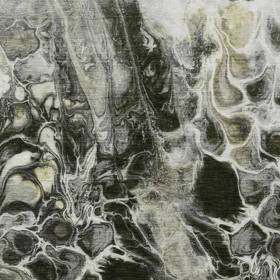 Pewter And Silver Abstract Washable Indoor Outdoor Area Rug Photo 1