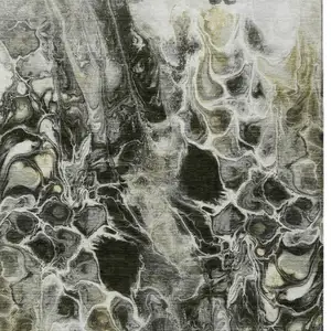 Photo of Pewter And Silver Abstract Washable Indoor Outdoor Area Rug