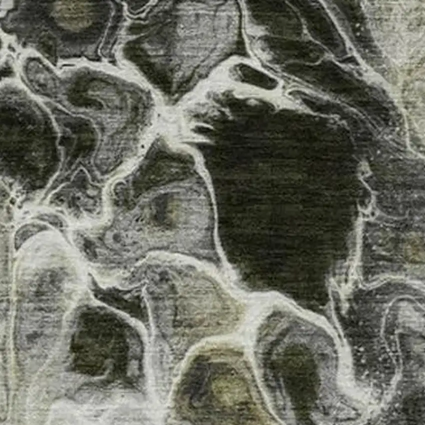 Pewter And Silver Abstract Washable Indoor Outdoor Area Rug Photo 3