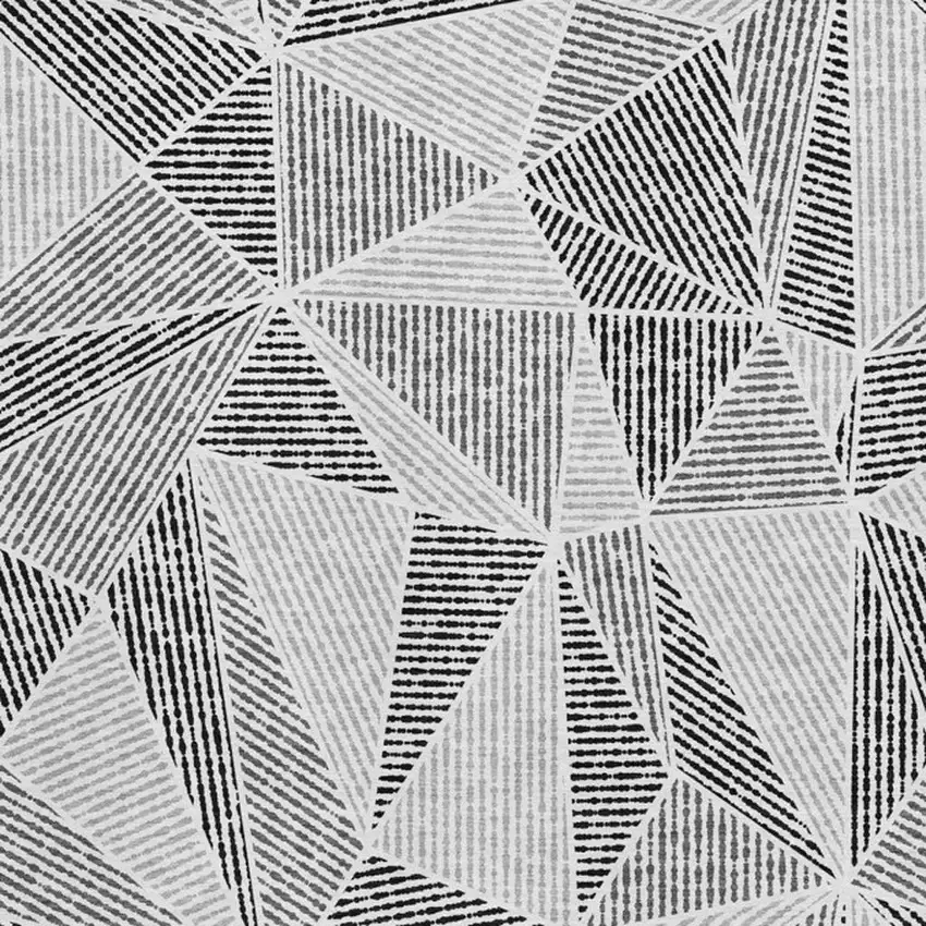 Pewter And Silver Geometric Washable Area Rug With UV Protection Photo 2