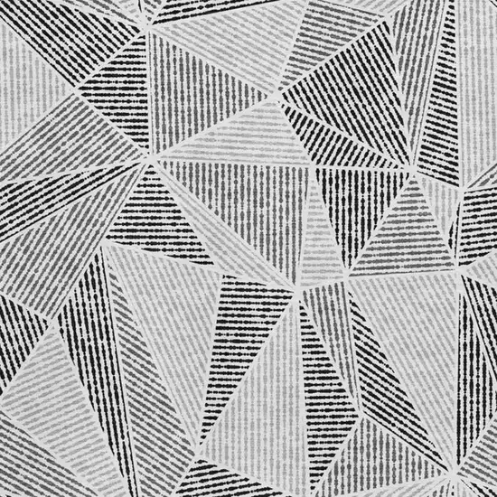 Pewter And Silver Geometric Washable Area Rug With UV Protection Photo 2
