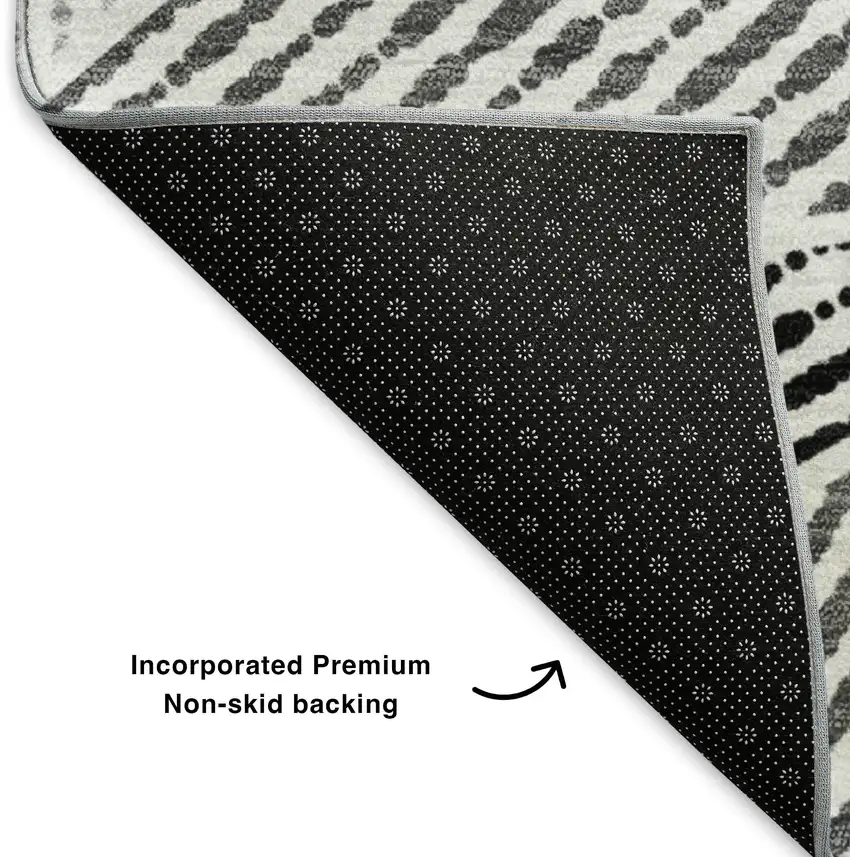 Pewter And Silver Geometric Washable Area Rug With UV Protection Photo 6