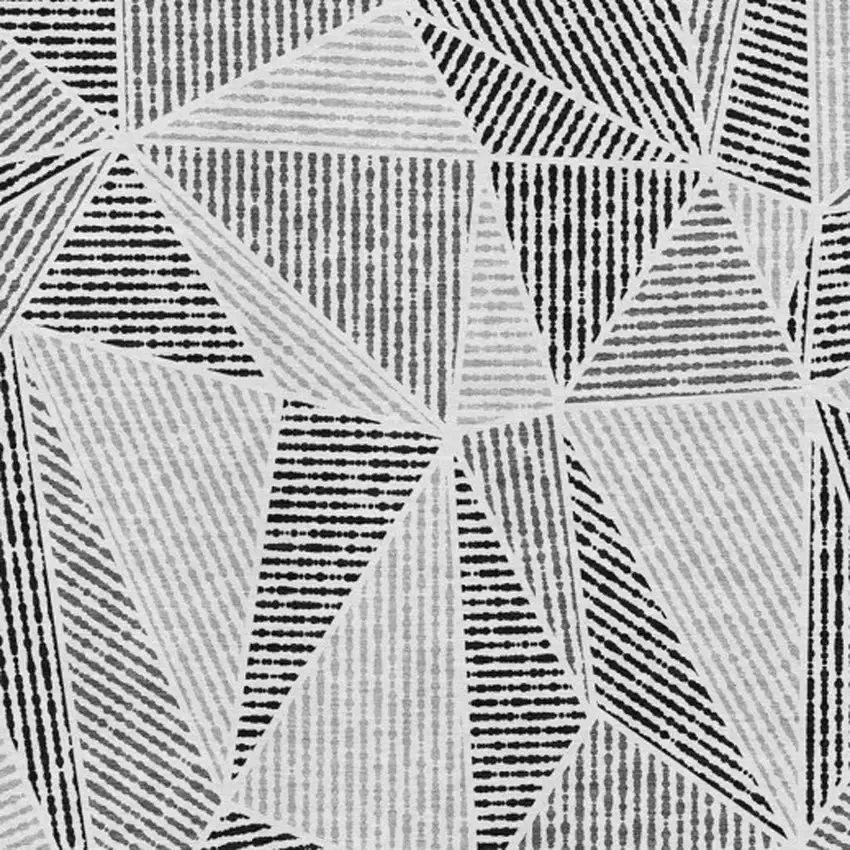 Pewter And Silver Geometric Washable Area Rug With UV Protection Photo 2