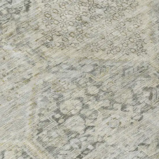 Pewter And Silver Geometric Washable Indoor Outdoor Area Rug Photo 7