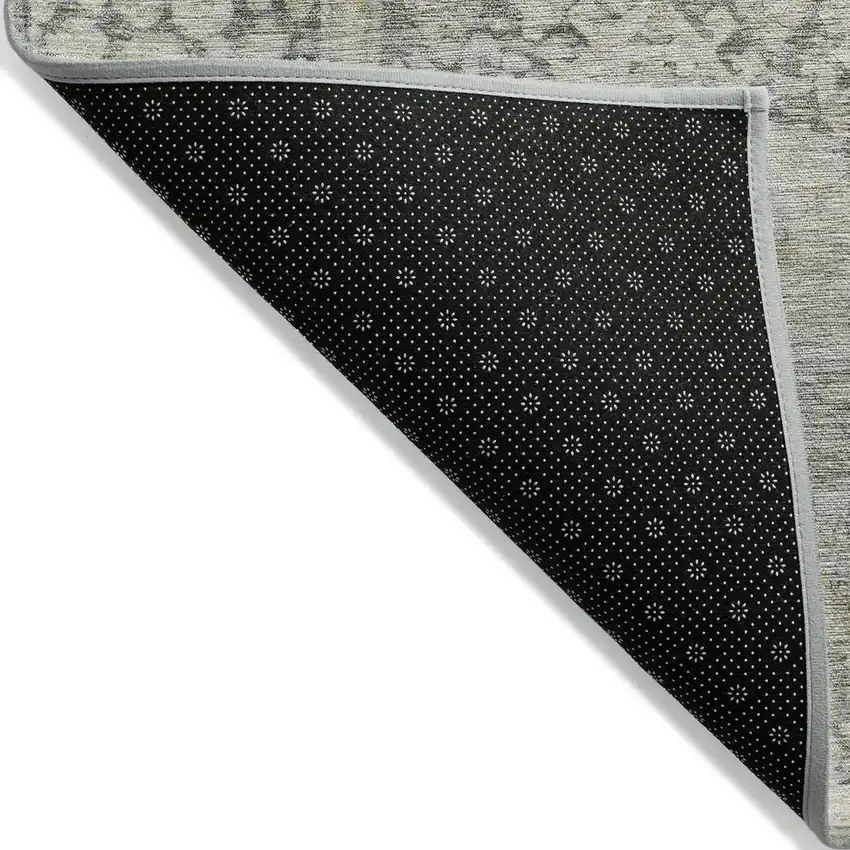 Pewter And Silver Geometric Washable Indoor Outdoor Area Rug Photo 8