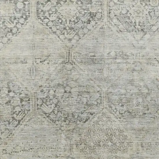 Pewter And Silver Geometric Washable Indoor Outdoor Area Rug Photo 3