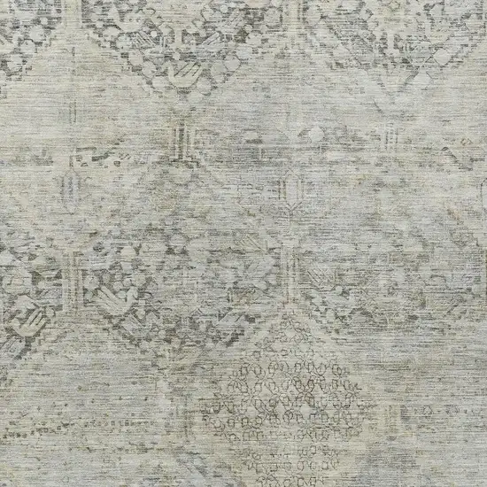 Pewter And Silver Geometric Washable Indoor Outdoor Area Rug Photo 4