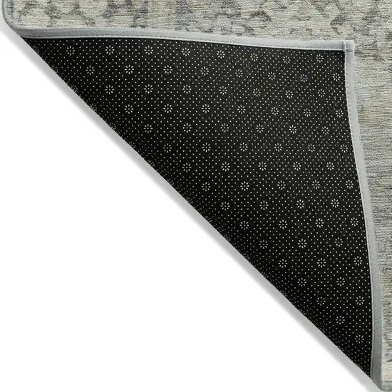 Pewter And Silver Geometric Washable Indoor Outdoor Area Rug Photo 7