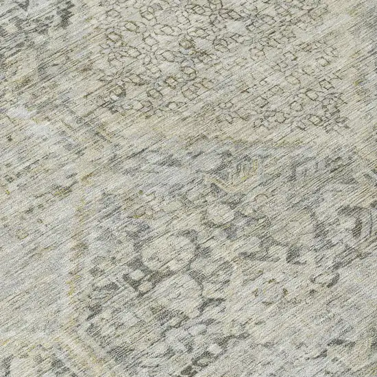 Pewter And Silver Geometric Washable Indoor Outdoor Area Rug Photo 8