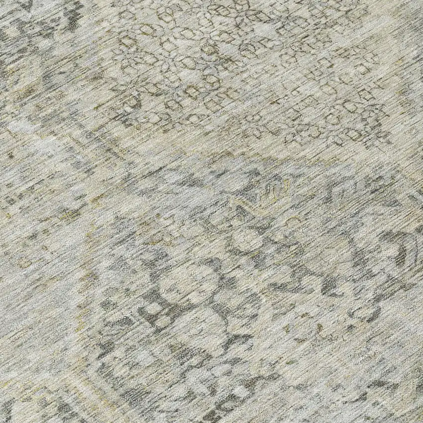Pewter And Silver Geometric Washable Indoor Outdoor Area Rug Photo 8