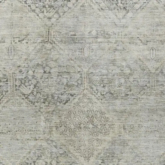 Pewter And Silver Geometric Washable Indoor Outdoor Area Rug Photo 4