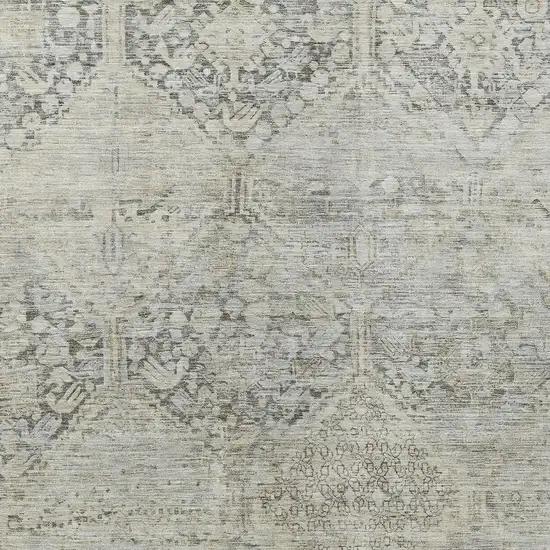 Pewter And Silver Geometric Washable Indoor Outdoor Area Rug Photo 4