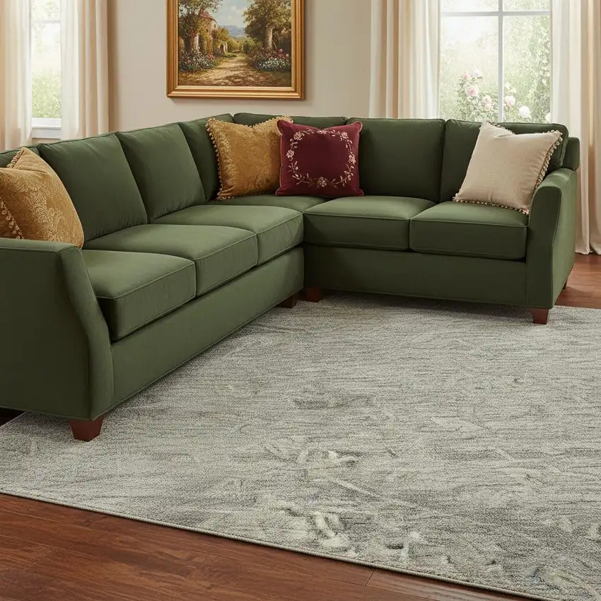 Pewter And Silver Medallion Washable Area Rug With UV Protection Photo 2