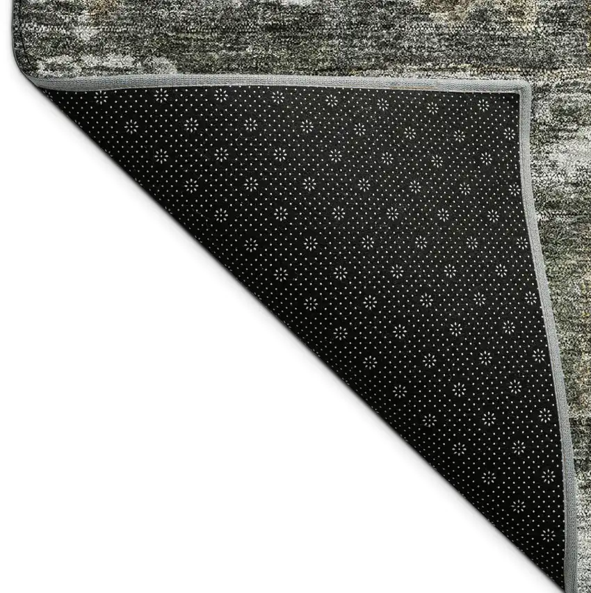 Pewter And Silver Medallion Washable Indoor Outdoor Area Rug Photo 6