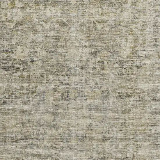 Pewter And Silver Oriental Washable Area Rug With UV Protection Photo 2