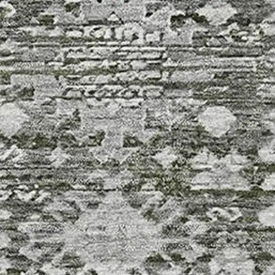 Pewter And Silver Oriental Washable Area Rug With UV Protection Photo 3