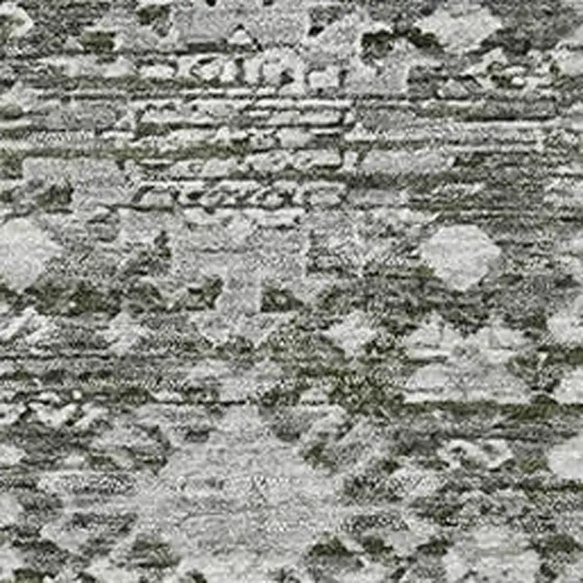 Pewter And Silver Oriental Washable Area Rug With UV Protection Photo 3