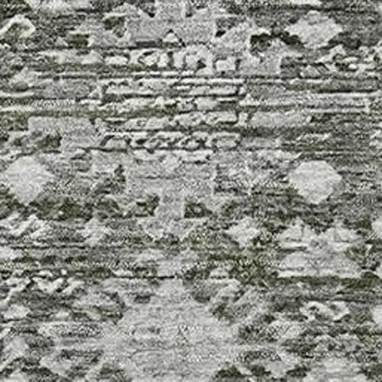 Pewter And Silver Oriental Washable Area Rug With UV Protection Photo 2