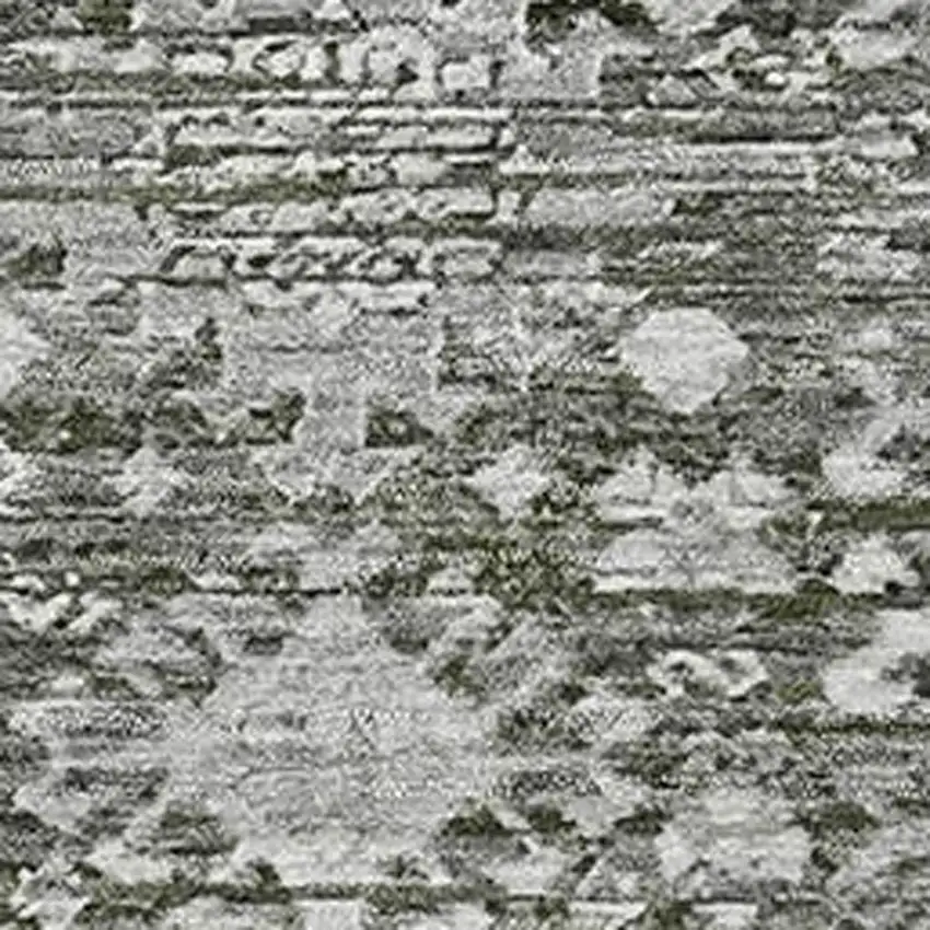 Pewter And Silver Oriental Washable Area Rug With UV Protection Photo 2