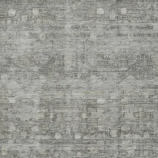 Pewter And Taupe Geometric Washable Area Rug With UV Protection Photo 2