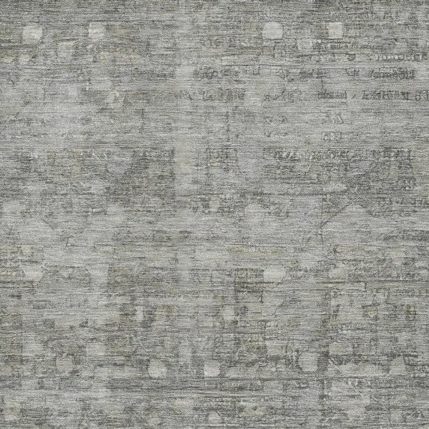 Pewter And Taupe Geometric Washable Area Rug With UV Protection Photo 2