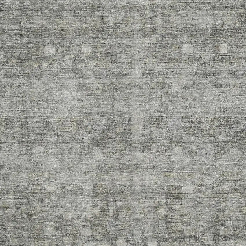 Pewter And Taupe Geometric Washable Area Rug With UV Protection Photo 2